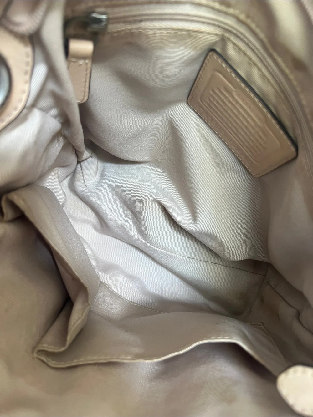 Coach Tan and Cream Signature Canvas Shoulder Bag